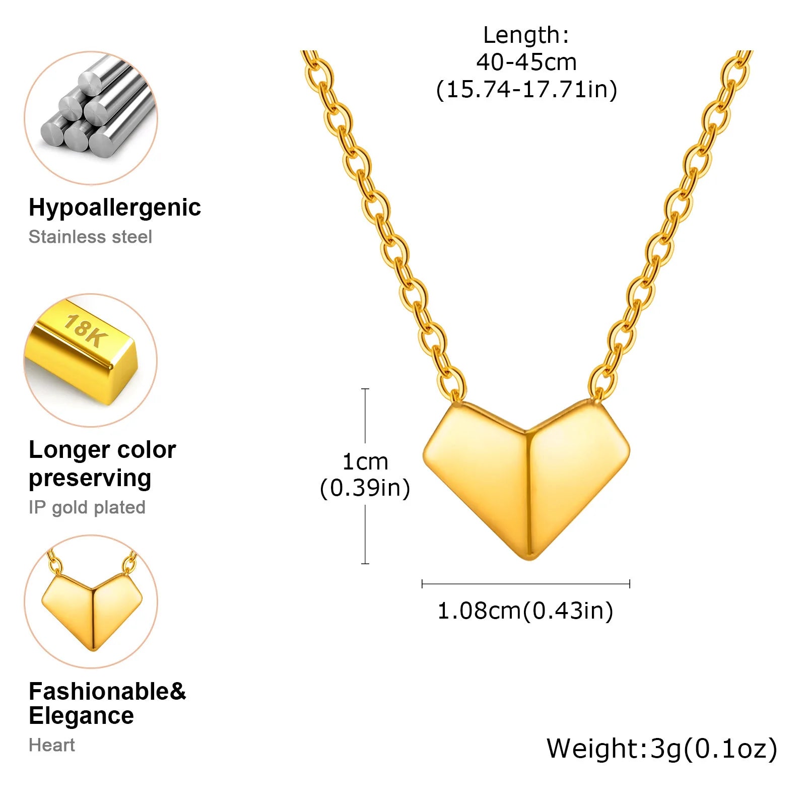 Naszyjniki Vnox Fine w kształcie serca