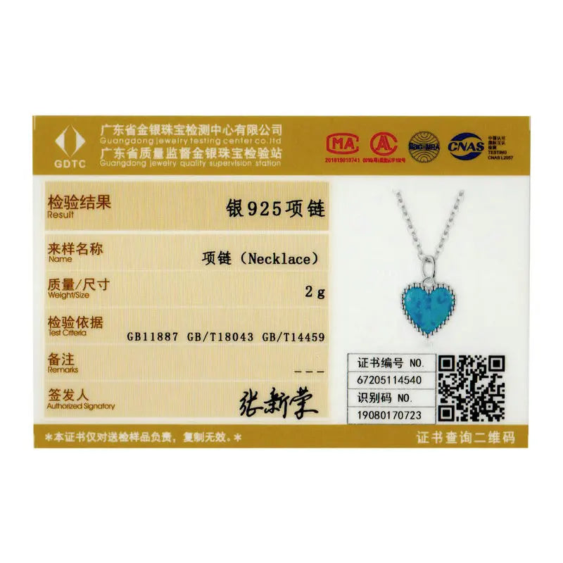 Naszyjnik w kształcie serca dla kobiet Platerowany platyną Przezroczysty opal